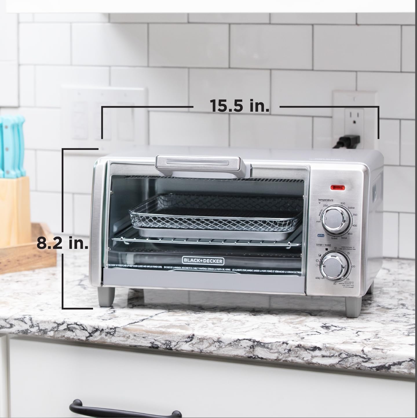 4-Slice Crisp 'N Bake Air Fry Toaster Oven,To1787Ss-Rfp, 4-Slice, 5 Cooking Functions, 30 Minute Timer, Stainless Steel