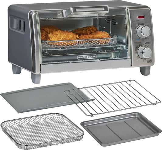 4-Slice Crisp 'N Bake Air Fry Toaster Oven,To1787Ss-Rfp, 4-Slice, 5 Cooking Functions, 30 Minute Timer, Stainless Steel