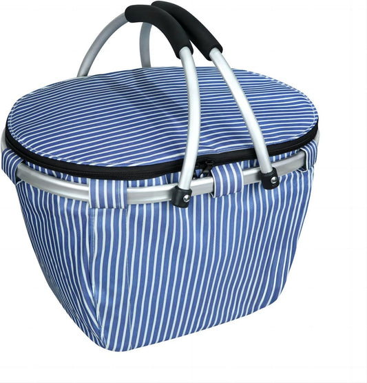 25L Picnic Basket Insulated and Leak-Proof Two Handles Foldable and Easy to Carry with 4 Built-In Support Bars for Grocery Shopping, Camping, Picnics and Road Trips